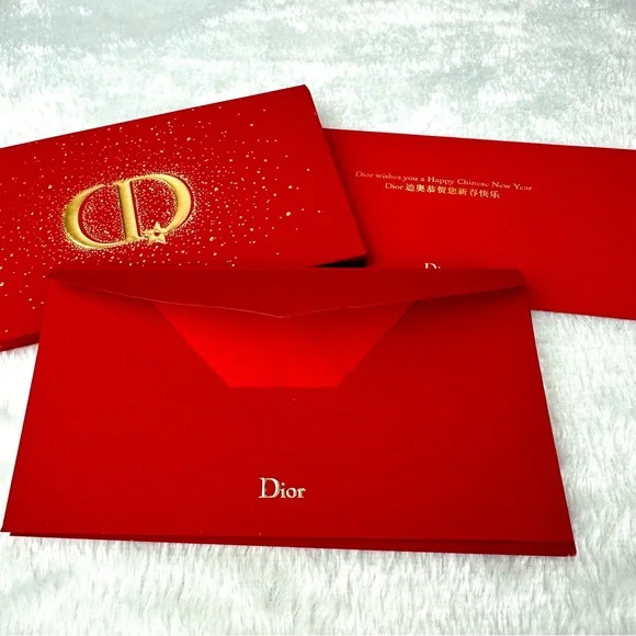 DIOR envelopes red and gold original box Lunar New Year Chinese New Year! NEW - Picture 4 of 7